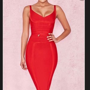 House of CB Belice midi dress
RED TIE WAIST BANDAGE DRESS